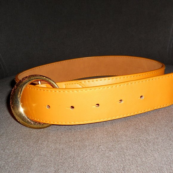 NWT Anne Klein XS Mustard Yellow Belt Synthetic Leather - Picture 2 of 7